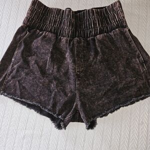High Waist Black Denim Shorts for Women